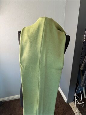 St. John Lime Green Knit Pantsuit Scarf Detail